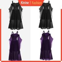 ราคา ญาติ วินเทจชุดแม่มดสีดําสายลูกไม้ แมกซี่ ชุดสําหรับโกธิคฮาโลวีนเครื่องแต่งกาย (26914137273)