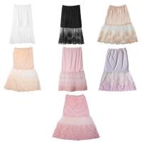 ราคา Kin ลูกไม้ครึ่งสลิปกระโปรง Extender เอวยางยืด A line Hollow Petticoat Underกระโปรง (26912780966)