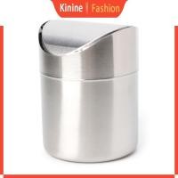 ราคา KIN ถังขยะตั้งโต๊ะสแตนเลส ถังขยะเคาน์เตอร์พร้อมฝาปิดสวิง 1 5 ลิตร (51851141784)