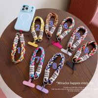 ราคา ใหม่สายรุ้งสีข้อมือเชือกเส้นเล็กโทรศัพท์มือถือที่แข็งแกร่งสีจับคู่แนวโน้มทอมือสร้างสรรค์ทองผ้าไหมเชือกสั้นหญิง (54451548280)