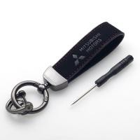 ราคา 1 ชิ้นหนังนิ่มรถพวงกุญแจหนังโลโก้หัวเข็มขัดแหวนจี้สําหรับ Mitsubishi ASX Lancer EX Pajero Outlander L200 EV (47750128184)