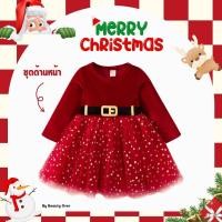 ราคา ชุดเดรสแซนตี้ สำหรับเด็กผู้หญิง ชุดคริสต์มาสเด็ก เครื่องแต่งกายวันคริสมาส Merry Christmas NO S1543 (29684696790)