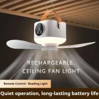 ราคา พัดลมเพดานแบบชาร์จไฟได้มีไฟและรีโมทปรับความเร็วลมได้ 4 ระดับ พัดลมพกพามีไฟ ยูเอสบี สําหรับตั้งแคมป์กลางแจ้งในห้องนอน (44070535045)