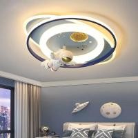 ราคา ตกลง นักบินอวกาศโคมไฟห้องเด็กโคมไฟการ์ตูนโคมไฟเพดานป้องกันดวงตาดวงจันทร์โคมไฟห้องนอน (26591940394)