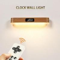 ราคา โคมไฟติดผนังนาฬิกาไม้นอร์ดิกพร้อมรีโมทคอนโทรล นํา ห้องนอนข้างเตียงสัมผัสหรี่แสงได้ไฟกลางคืนไร้สาย (50002686326)