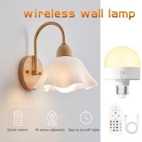 ราคา เชิงเทียนติดผนังแบบชาร์จไฟได้พร้อมรีโมทคอนโทรลเชิงเทียนติดผนังแบบใส่ถ่านไร้สายโคมไฟดอกไม้อะครีลิคสีขาวโคมไฟติดผนังโมเดิร์นไม้เนื้อแข็งสําหรับห้องนอนห้องนั่ง (44802449963)