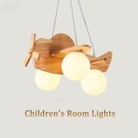 ราคา โคมระย้าเครื่องบินไม้ญี่ปุ่น โคมไฟแขวนตกแต่งห้องเด็กสร้างสรรค์ (49250737189)