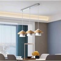 ราคา โคมไฟระย้า นํา โคมไฟแขวนสไตล์นอร์ดิก โคมไฟจี้สร้างสรรค์ที่ทันสมัยเรียบง่ายสําหรับร้านอาหารร้านชานมบาร์โคมไฟไม้สักโคมไฟบาร (26493652852)