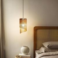 ราคา โคมไฟระย้าข้างเตียงสไตล์วินเทจสไตล์ญี่ปุ่นโคมไฟแขวนไม้ไผ่สาน สําหรับตกแต่งห้องครัว ห้องนอน (44476082944)