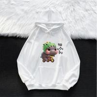 ราคา ฮิปโป Hoodies เสื้อฮู้ด ฮู้ดแขนยาว ฮิปโปขี่จักรยาน แฟชั่นสไตล์เกาหลี สกรีนลายน่ารัก หมูเด้ง M 3XL hoodies (24838019645)