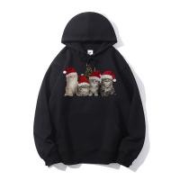 ราคา คริสต์มาส Hoodie Christmas Hoodies แขนยาวสไตล์ใหม่ การ์ตูนน่ารักคริสต์มาสแมวพิมพ์เสื้อฮู้ดแขนยาว (28519032330)
