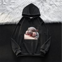 ราคา ฮิปโป Hoodies เสื้อฮู้ด ฮู้ดแขนยาว ฮิปโปกัด แฟชั่นสไตล์เกาหลี สกรีนลายน่ารัก หมูเด้ง women hoodies (29566709271)