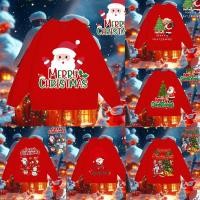 ราคา Christmas เสื้อกันหนาวแขนยาวสีแดง sweatshirt คริสต์มาสใหม่ M 3XL (27819632074)