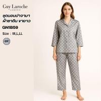 ราคา Guy Laroche ชุดนอนผ้าซาติน พิมพ์ลายจุด เนื้อนุ่ม ผิวสัมผัสเย็น เสื้อแขนยาว กางเกงขายาว รุ่น GN1B59 (28336978462)