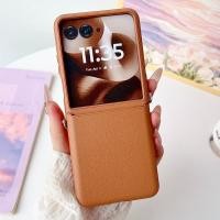 ราคา หรูหราวีแกนหนังบานพับสําหรับ Motorola Razr 60 50 Ultra 50Ultra MOTO RAZR 60Ultra ธรรมดาพร้อมหัวเข็มขัดด้านข้าง Matte ฝาหลัง (41118840542)