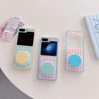 ราคา หวานสดเกาหลีรูปแบบตาข่ายแม่เหล็กที่มีวงเล็บรอบสําหรับ Samsung Galaxy ZFlip7 ZFlip6 ZFlip 5 Zflip4 Zflip3 ฝาครอบ (40914800811)