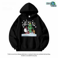 ราคา 2025 ใหม่สไตล์อเมริกัน Christmas Series Hello Kitty พิมพ์กํามะหยี่ Hoodies ผู้ชายแฟชั่นแบรนด์หลวม Unisex เสื้อกันหนาว (50302519493)
