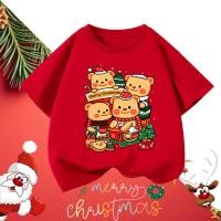ราคา Butter Bear เสื้อยืด Merry Christmas ลายซานต้า กวางเรนเดียร์ เสื้อคู่ครอบครัว ผู้ใหญ่ เด็ก เสื้อปีใหม่ (50351393115)