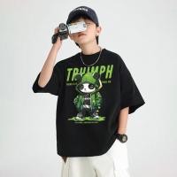 ราคา เสื้อยืดเด็กผู้ชาย คอกลม แขนสั้น สกรีนลายการ์ตูนแฟชั่นเท่ๆ เสื้อสตรีทแฟชั่นเด็กโต ลายการ์ตูนเท่ๆ เสื้อยืดสกรีน (50801805865)