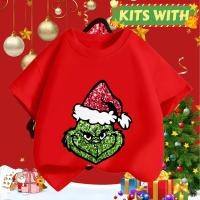 ราคา New kids เสื้อลายคริสต์มาส เสื้อยืด แขนสั้น สีแดง พิมพ์ลาย Merry Christmas เสื้อคริสมาสต์100 150cm (45352227914)