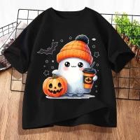 ราคา 100 ซม 150 Baju ฮาโลวีน Spooky Ghost เสื้อยืด Trick หรือรักษาฟักทอง Tee เสื้อเด็กผู้ใหญ่ฮาโลวีนคอสเพลย์เครื่องแต่งกาย (26993290086)