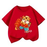 ราคา Hot2025 เสื้อยืดเด็กพิมพ์ลายตรุษจีน Chinese New Year 2025 เนื้อ เสื้อสีแดง 339 351 (55301962440)