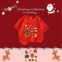 ราคา เสื้อยืดเด็กคริสมาสต์ คริสต์มาส Merry Christmas Happy New Year Children s T Shirt พิมพ์ด้วย ซานตาคลอส กวาง ลวดลาย (54002042865)