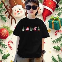 ราคา เสื้อยืดคริสต์มาส เสื้อคริสมาสต์ แขนสั้นที่ทำจากผ้าฝ้ายแท้จะไม่หดตัวหรือยับ Merry cotton เสื้อยืดเด็กผู้ชายและเด็กหญิง (53501616936)