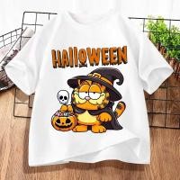 ราคา 100 ซม 150 Baju ฮาโลวีนเสื้อยืด Spooky Season เด็กผู้ใหญ่ผ้าฝ้าย 100 เสื้อฮาโลวีน Ghost Trick หรือรักษาเสื้อยืด (42125485941)