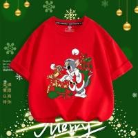 ราคา Baju Merry Christmas เสื้อยืดเด็กและผู้ใหญ่ Tom และ Jerry Xmas Christmas Family เสื้อยืดแขนสั้น 1 (44702157742)