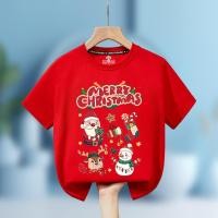 ราคา เสื้อเชิ้ตเด็กคริสต์มาส เสื้อครอบครัว XMAS สีแดงมงคล สไตล์คู่ christmas t shirtแขนระบาย ไม่จำเป็นต้องรีด (43976716049)
