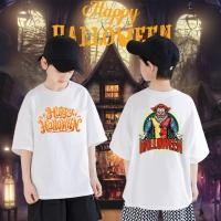 ราคา Marvel SpiderMan เสื้อ Halloween พิมพ์ลายฟักทองฮาโลวีน เหมาะกับปาร์ตี้ฮาโลวีน ลาย โครงกระดูก demon children t shirt (26893292139)