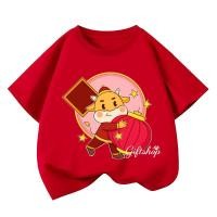 ราคา Hot2025 เสื้อยืดเด็กพิมพ์ลายตรุษจีน Chinese New Year 2025 เนื้อ เสื้อสีแดง 352 363 (29893666748)