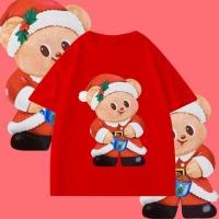 ราคา COD kids Christmas คริสต์มาส บัตเตอร์หมีน้อย สีแดงสีเขียวสีดำสีขาว 4 สี T shirt 100 150cm (46952028055)