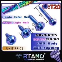 ราคา RTAMO Titanium Gr5 M4x8 40L 10D T20 UFO Body น็อตเกลียวปล่อย น๊อตยึดไฟท้าย เวฟ Vespa Honda Body Screws (3339599157)