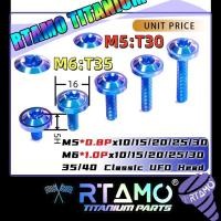 ราคา RTAMO Titanium Gr5 M5x10 30 M6x10 40 16D 5H T30 T35 Big UFO Head (11731652316)