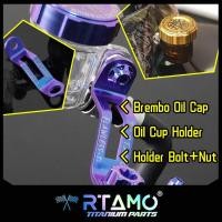 ราคา RTAMO ที่วางถังน้ํามัน ไทเทเนียม Gr5 น็อตที่วางแก้ว ฝาปิดถังน้ํามันเบรก ปั๊ม Brembo ของแท้ (18889751805)