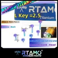 ราคา RTAMO ไทเทเนียม Gr5 M3x6 20L 6D Countersunk ราคาต่อตัว Ohlins Cylinder Screws Helmet Bolt (23047226954)
