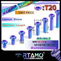 ราคา RTAMO น็อตปุ่มไทเทเนียม Gr5 M4x6 20L 7 5D T20 Button Head (28169681247)