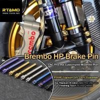 ราคา RTAMO ไทเทเนี่ยม HPK สลักยึดผ้าเบรค คู่ สลักปั๊ม Brembo HP Pad Pins GP4 RB 100 108 มม โลโก้ HP สีดํา สีแดง ขายทีละชิ้น (20867419327)