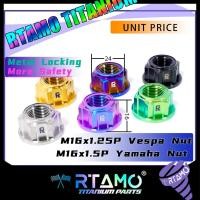 ราคา RTAMO Titanium Gr5 Rear Nut M16x1 25P For Vespa M16x1 5P For Xmax Forza น๊อตล้อหลัง น๊อตดุมใหญ่ ล๊อคโลหะ (14618543406)