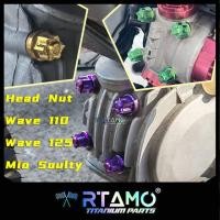 ราคา RTAMO Titanium Gr5 Wave 125i 2024 น็อตฝาสูบ Mio Wave Head Nut 4 ชิ้น x1 แพ็ค (28168392053)