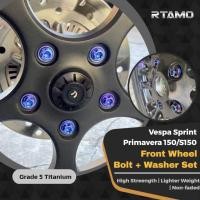 ราคา RTAMO Titanium Gr5 Vespa Sprint 150 สลักเกลียวล้อหน้า โช๊คอัพหลัง Primavera 150 S 150 S125 Gr5 น็อตไทเทเนียม (28806765239)
