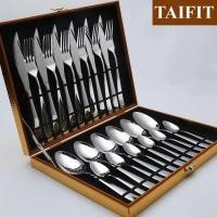 ราคา มีดโต๊ะสแตนเลสส้อมช้อนและส้อมชุดกล่องของขวัญ 24 ชิ้น ชุด ชุดมีด ช้อนส้อมสแตนเลส ชุดช้อนส้อมตะเกียบ (3842623113)