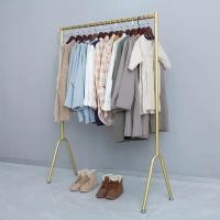 ราคา ขาตั้งแสดงร้านขายเสื้อผ้า ไม้แขวนเสื้อสีทอง รุ่นเหล็กหนา ราวตากผ้า ราวแขวนผ้า (17994457158)