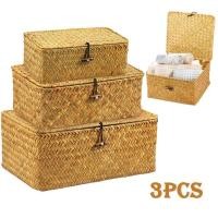 ราคา ตะกร้าฝาพับ ตะกร้ากระจูด มีฝาปิด กล่องเก็บของ ตะกร้าวินเทจ ตะกร้ากระจูดสาน ตะกร้าสี่เหลี่ยม ตะกร้าอเนกประสงค์ กระจูด (44167792589)