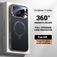 ราคา YOOVEI ใหม่ เคสแม่เหล็กสําหรับ iPhone 17 16 15 14 13 Pro Max ของแท้หนังกันกระแทกถุงลมนิรภัยเคสป้องกันพร้อม 360 ขาตั้งแม่เหล็กหมุนได้ การชาร์จแบบไร้สาย สีดํา (25947117151)