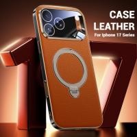 ราคา YOOVEI ใหม่ เคสหนังแท้สําหรับ iPhone 17 16 15 14 13 Pro Max เคสแม่เหล็กกันกระแทก ป้องกันถุงลมนิรภัย 360 ขาตั้งแหวนแม่เหล็กหมุนได้ การชาร์จแบบไร้สาย สีส้ม (42070538052)