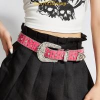 ราคา YOUYO Retro คาวบอย Rhinestones เข็มขัดลูกปัดหนัง PU เข็มขัด Unisex Ready Western แฟชั่นอุปกรณ์เสริม (51452107946)