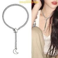 ราคา Youyo แฟชั่น Star Moon ปรับ Lariat สร้อยคอผู้หญิงหัวใจ O แหวน Punk Rock เครื่องประดับอุปกรณ์เสริมสไตล์ Outfi (29921685584)